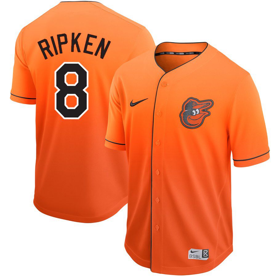 Men Baltimore Orioles #8 Ripken Orange Nike Fade MLB Jersey->kansas city royals->MLB Jersey
